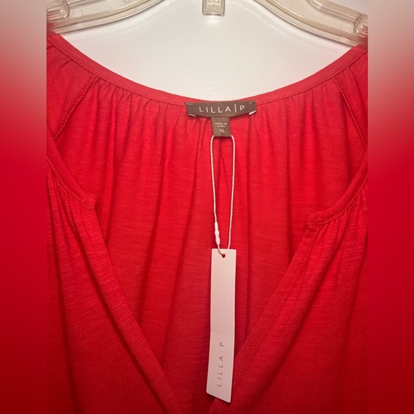 Lila P Elastic Waist Split Neck Dress - Picture 3 of 5